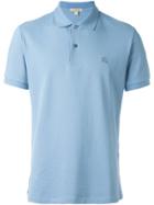 Burberry Check Placket Cotton Polo Shirt - Blue