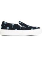Joshua Sanders Palm Tree Pattern Slip On Sneakers