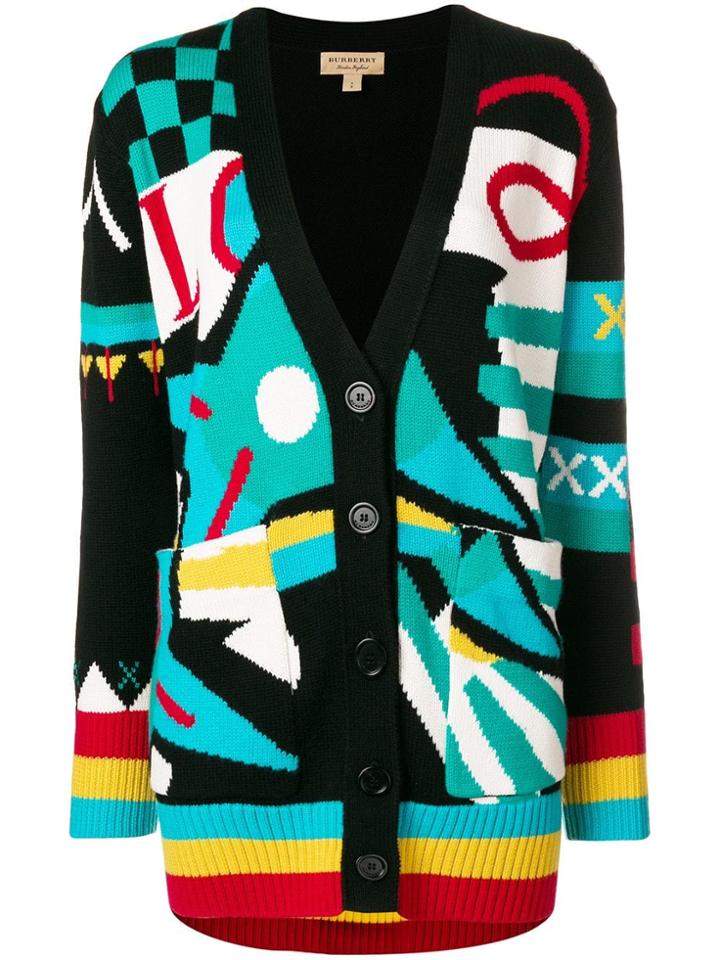 Burberry Multi-patterned Cardigan - Black