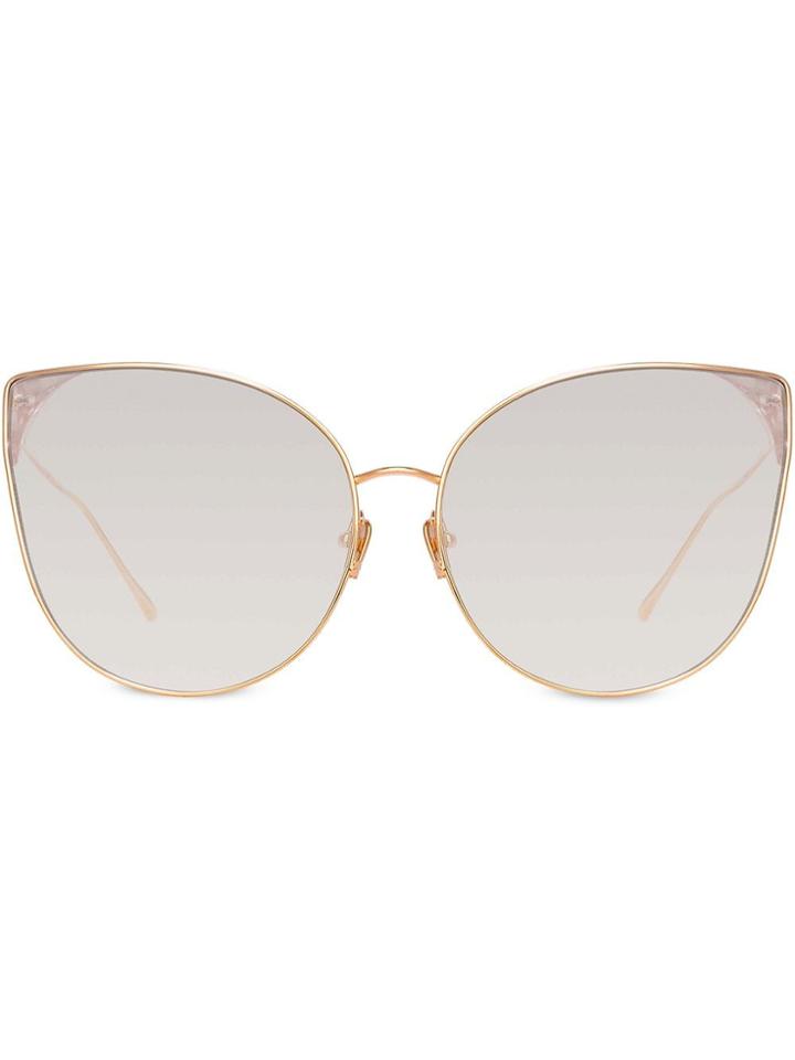 Linda Farrow Flyer Oversized Sunglasses - Gold