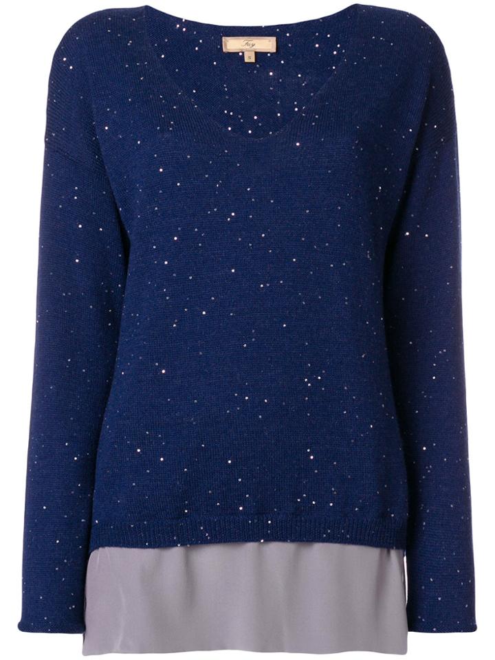 Fay Double Layer Jumper - Blue