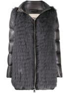 Herno Fur Fronted Padded Jacket - Grey