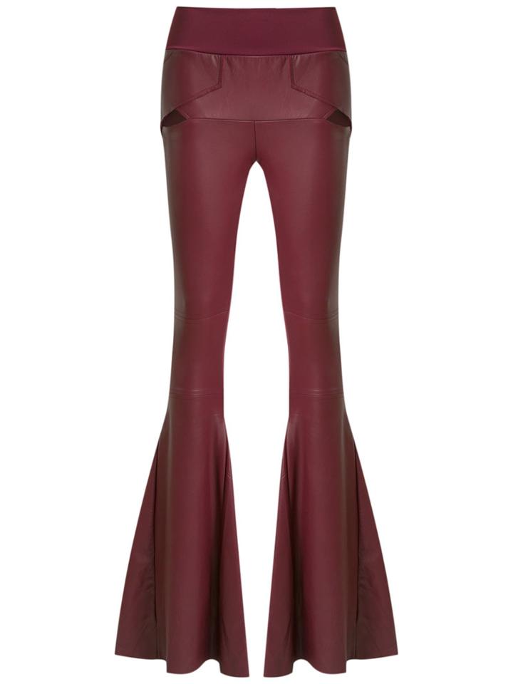 Andrea Bogosian - Wide Leg Trousers - Women - Leather/spandex/elastane/polyimide - P, Red, Leather/spandex/elastane/polyimide