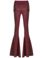 Andrea Bogosian - Wide Leg Trousers - Women - Leather/spandex/elastane/polyimide - P, Red, Leather/spandex/elastane/polyimide