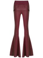 Andrea Bogosian - Wide Leg Trousers - Women - Leather/spandex/elastane/polyimide - P, Red, Leather/spandex/elastane/polyimide
