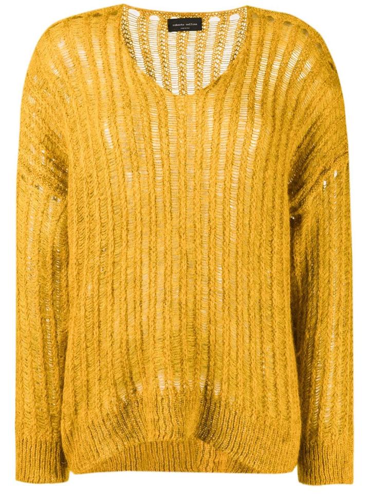 Roberto Collina Curved Hem Jumper - Yellow