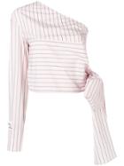 Brognano Asymmetric Striped Blouse - Pink