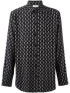 Saint Laurent Playing Card Printed Shirt, Men's, Size: 41, Black, Viscose