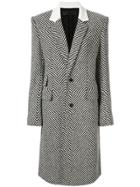 Haider Ackermann Black Black And White Chevron Classic Coat - Grey