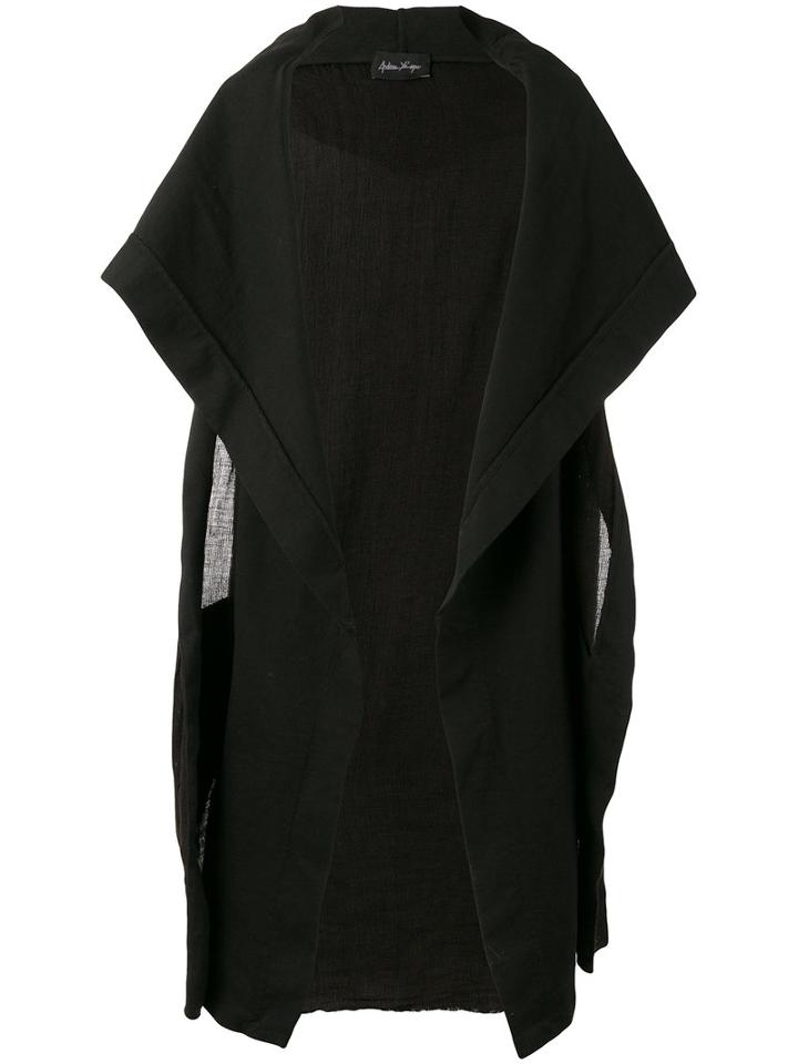 Andrea Ya'aqov Hooded Vest, Men's, Size: Medium, Black, Cotton/linen/flax