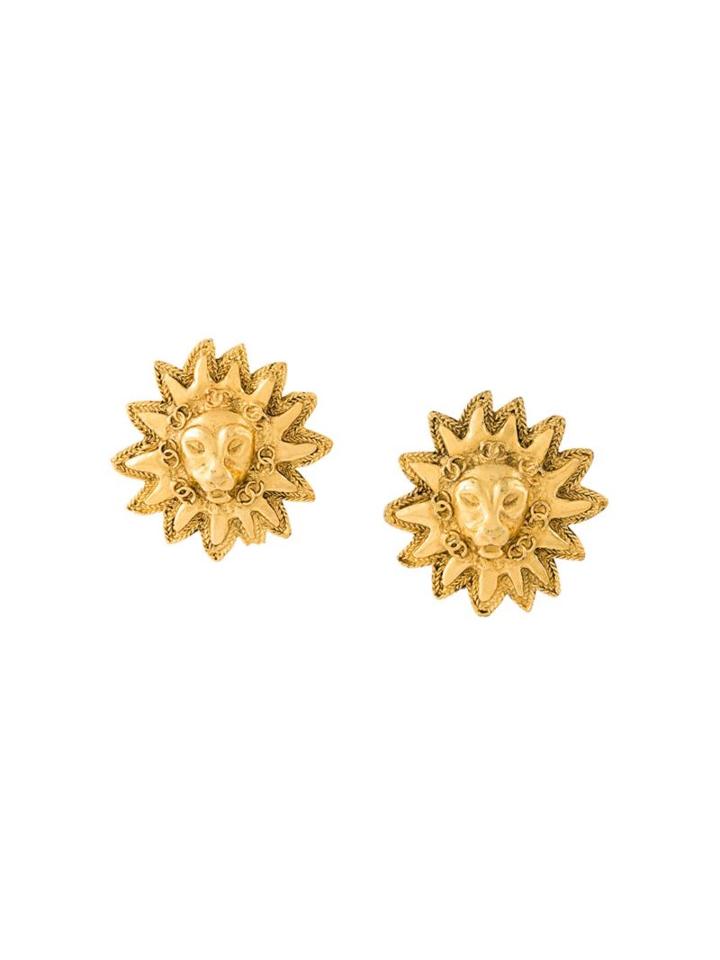 Chanel Vintage Lion Clip-on Earrings