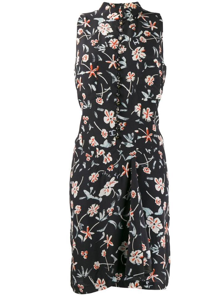 Chanel Pre-owned 2000's Floral Short Dress - Black