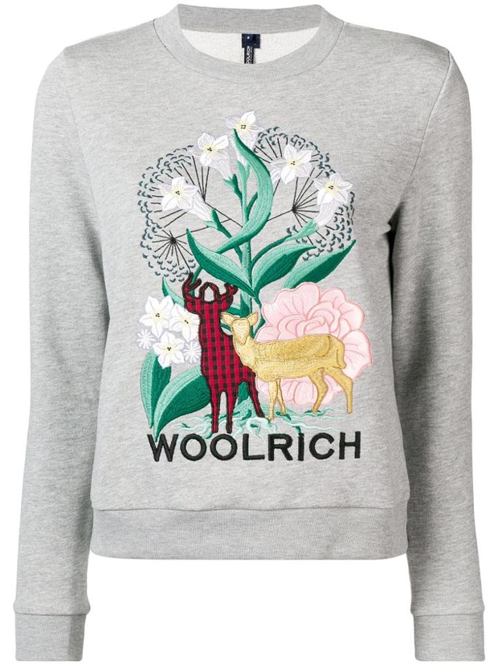 Woolrich Embroidered Design Sweatshirt - Grey