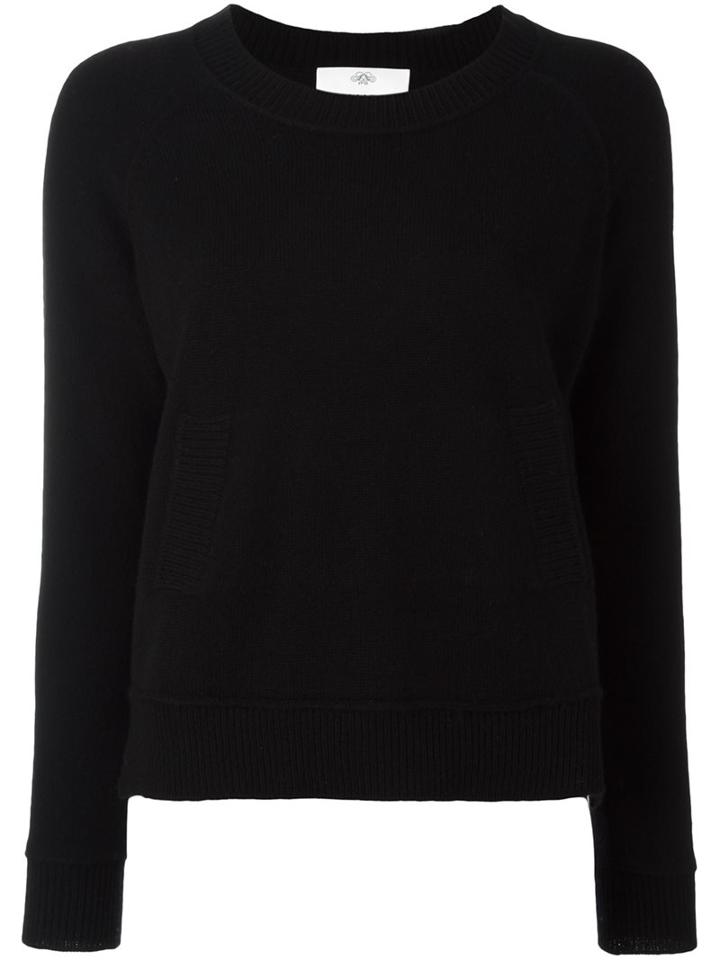 Allude Round Neck Pullover, Women's, Size: Large, Black, Cashmere/virgin Wool