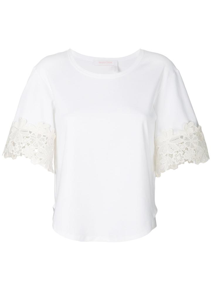 See By Chloé Lace Trim T-shirt - White