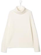 Dkny Kids Stand Up Collar Jumper - White