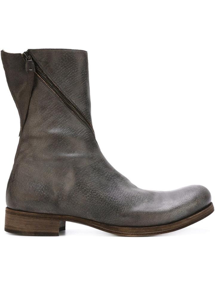 Ma+ Diagonal Zip Boots - Brown