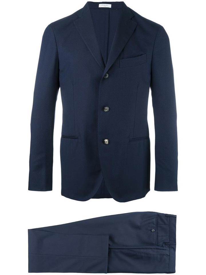 Boglioli Two Piece Suit, Men's, Size: 46, Blue, Cotton/virgin Wool/acetate/cupro