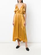 Forte Forte V-neck Slip Dress - Yellow & Orange