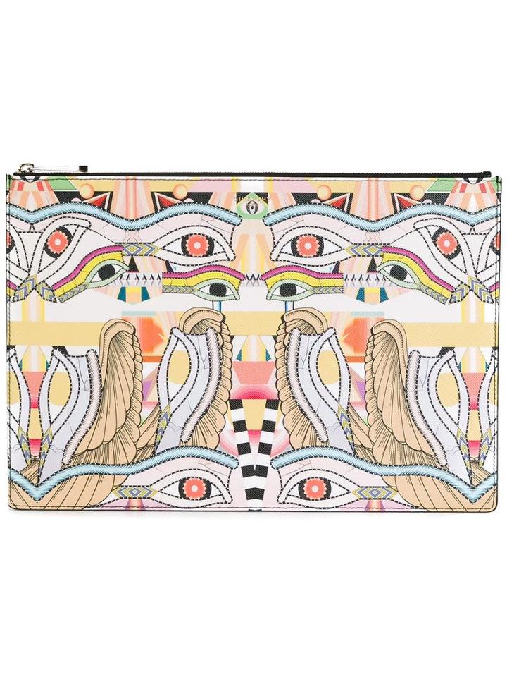 Givenchy Egyptian Print Clutch, Women's, White