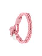 Bottega Veneta Intrecciato Knot Bracelet - Pink & Purple