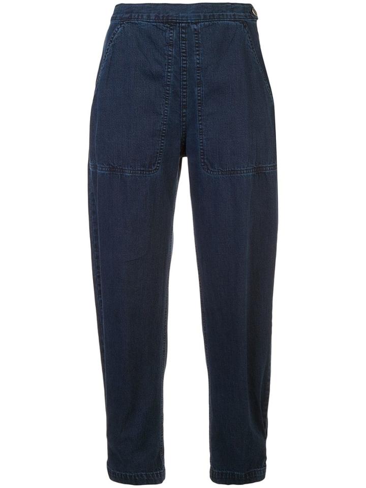 Rachel Comey Cropped Denim Trousers - Blue