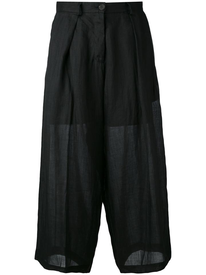 Isabel Benenato Flared Cropped Pants - Black