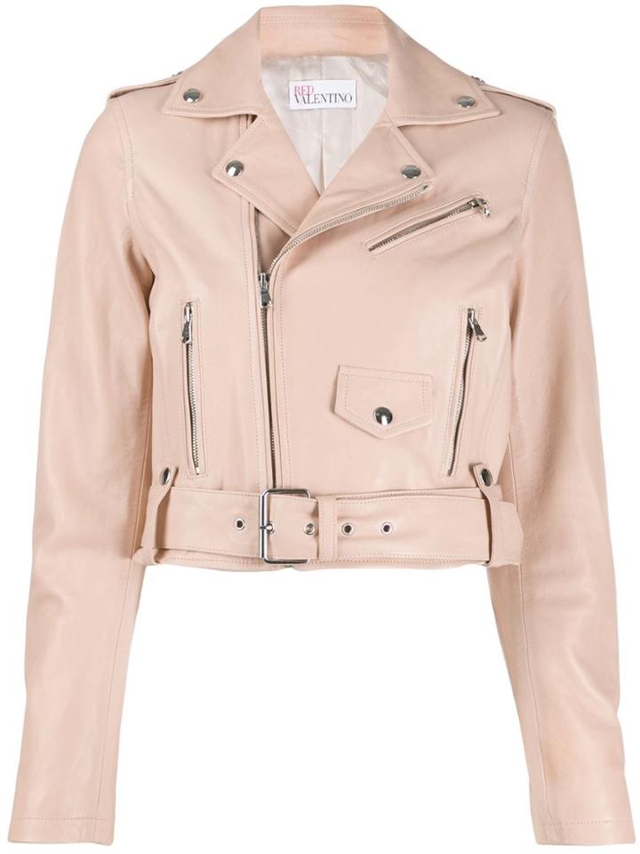 Red Valentino Cropped Zip-up Biker Jacket - Pink