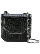 Stella Mccartney - Falabella Box Croc-effect Bag - Women - Polyurethane - One Size, Black, Polyurethane