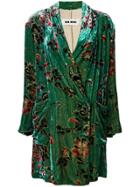 Uma Wang Double Breasted Floral Coat - Green