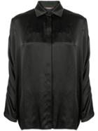 Max Mara Crystal Embellished Silk Shirt - Black