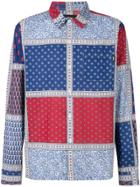 Stussy Patchwork Button-down Shirt - Blue