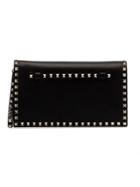 Valentino Black Rockstud Leather Clutch