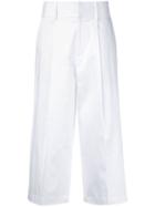 Alice+olivia Santana Cropped Trousers, Women's, Size: 6, White, Cotton/spandex/elastane