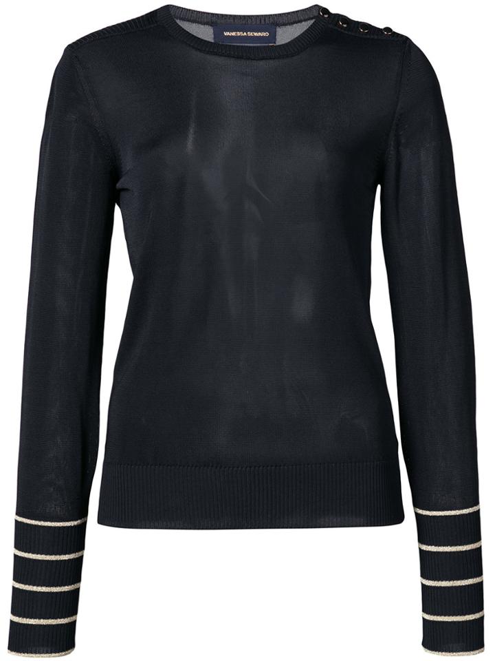 Vanessa Seward Buttoned Shoulder Blouse - Black