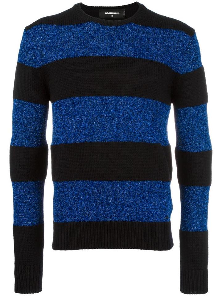 Dsquared2 Striped Jumper, Men's, Size: Small, Black, Virgin Wool/polyimide/polyester