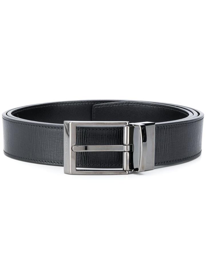 Bally Buckled Textured Belt - Black