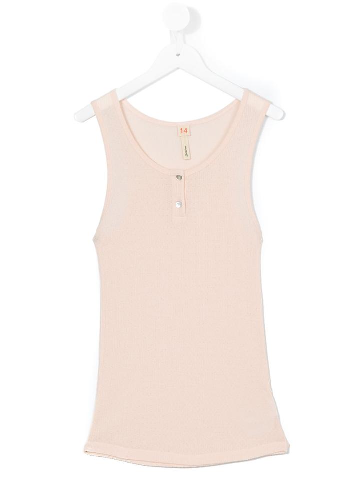 Bellerose Kids Buttoned Tank Top - Pink & Purple