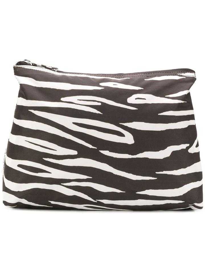 Ganni Zebra Print Makeup Bag - Green