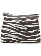 Ganni Zebra Print Makeup Bag - Green