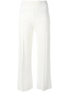 Ermanno Scervino Cropped Flared Trousers, Women's, Size: 38, White, Viscose/polyester/polyamide