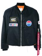 Doublet - Frayed Patch Bomber Jacket - Men - Nylon/polyester - S, Black, Nylon/polyester