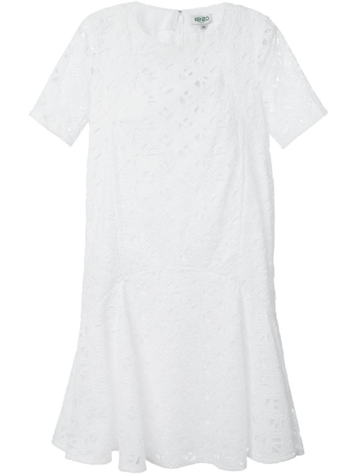 Kenzo 'flying Kenzo' Dress, Women's, Size: 36, White, Cotton/polyester