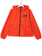 Calvin Klein Kids Teen Logo Print Cagoule Jacket - Orange