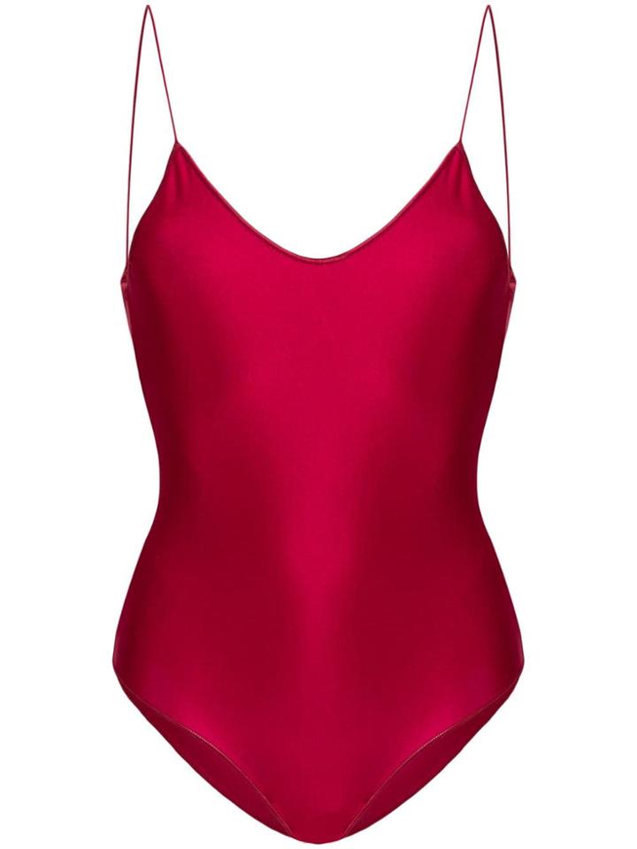 Oseree Travaillé Maillot Swimsuit - Red