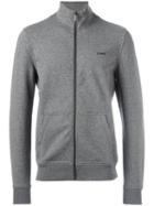 Michael Kors Front Pockets Zipped Sweatshirt, Men's, Size: Large, Grey, Cotton/spandex/elastane