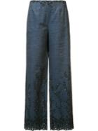 Yigal Azrouel Pom Pom Trousers, Women's, Size: 2, Blue, Cotton