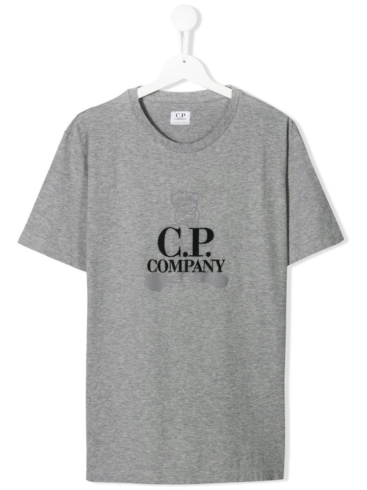 Cp Company Kids Teen Logo Print T-shirt - Grey