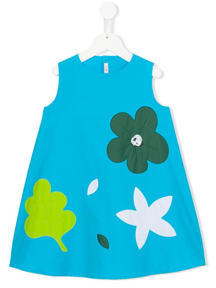 Il Gufo - Floral Print Dress - Kids - Cotton/rubber - 8 Yrs, Blue