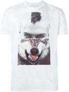 Neil Barrett Split Portrait T-shirt, Men's, Size: S, White, Cotton